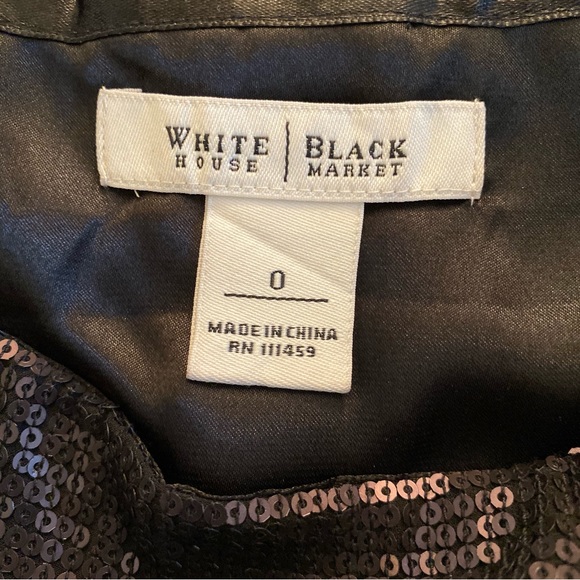 Black Sequin Skirt ✨ White House Black Market | size 0 | WHBM - Picture 3 of 7